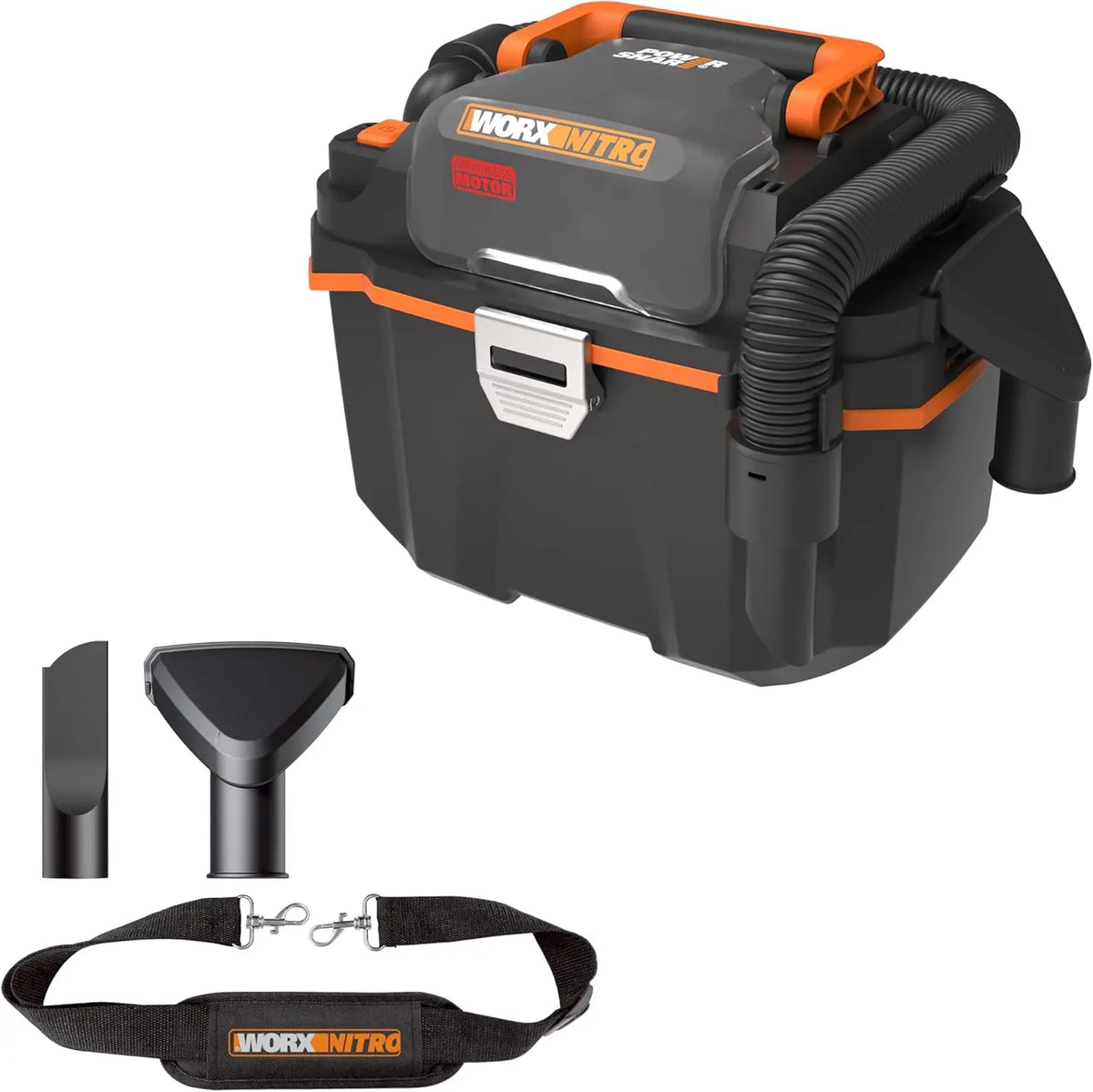 WORX Aspirateur Eau et poussières sans balais 20V WX031.9 – 300 W, 11 L / 8 L, 4 Ah, gris/noir