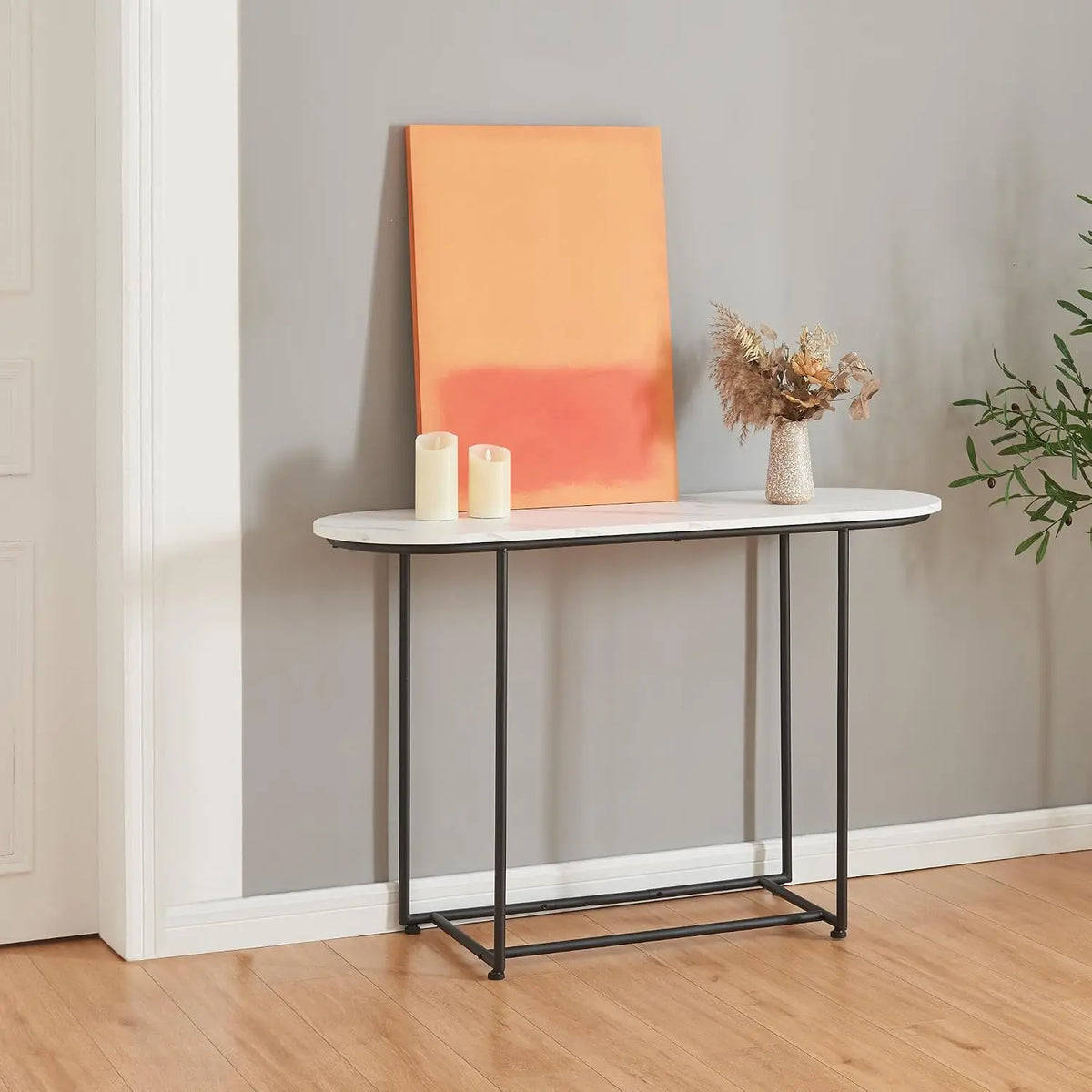 [en.casa] Table Console Polyvalente avec Plateau Rectangulaire Table d'Appoint pour Entrée Couloir Salon