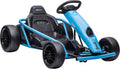 HOMCOM Kart Électrique pour Enfants 24 V Go Kart Mode Drift 8 à 12 Ans Bleu – 7 Ah