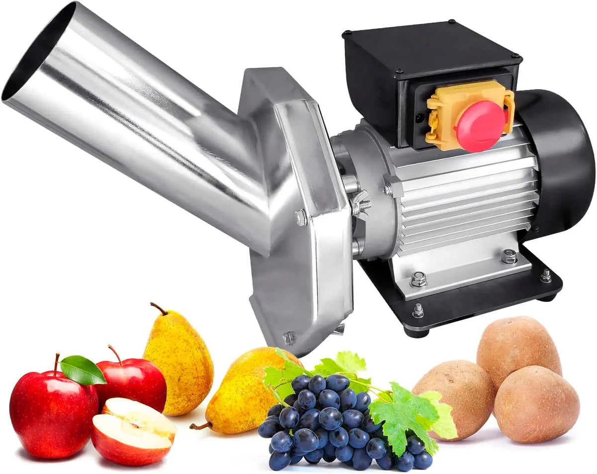 STREND PRO Broyeur de fruits électrique EFC-2 en acier inoxydable – 550 W, argenté
