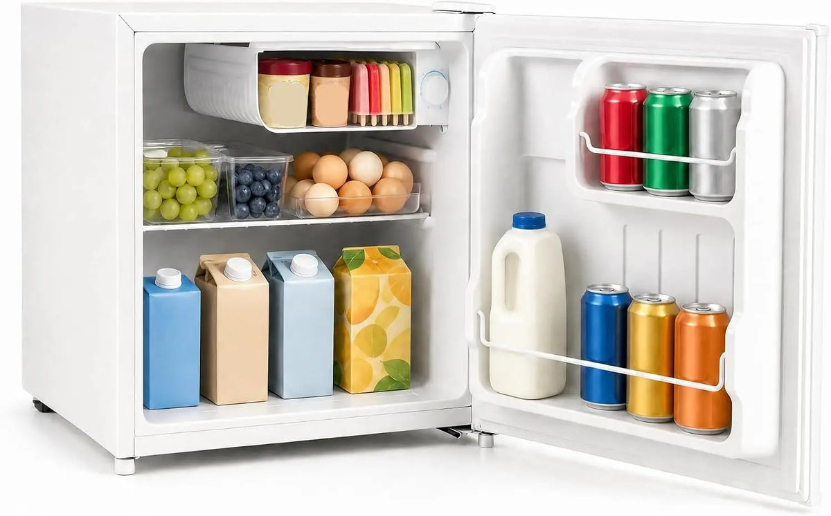 KOMFOTTEU Mini Réfrigérateur Congélateur 46L Température Réglable – blanc