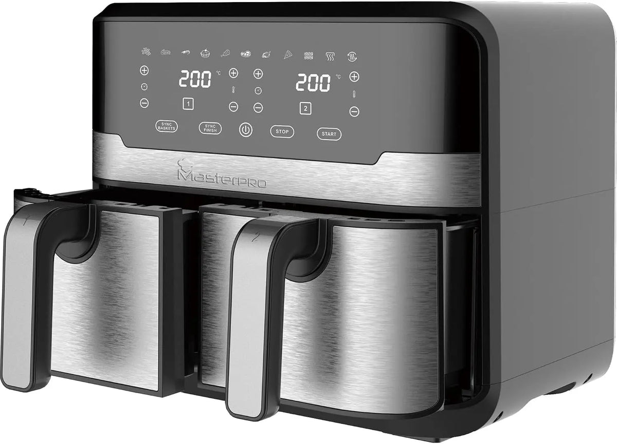 MasterPRO Rocket Duo 900 friteuse à air – 2100 W, 9 L / 4,5 L, gris/noir