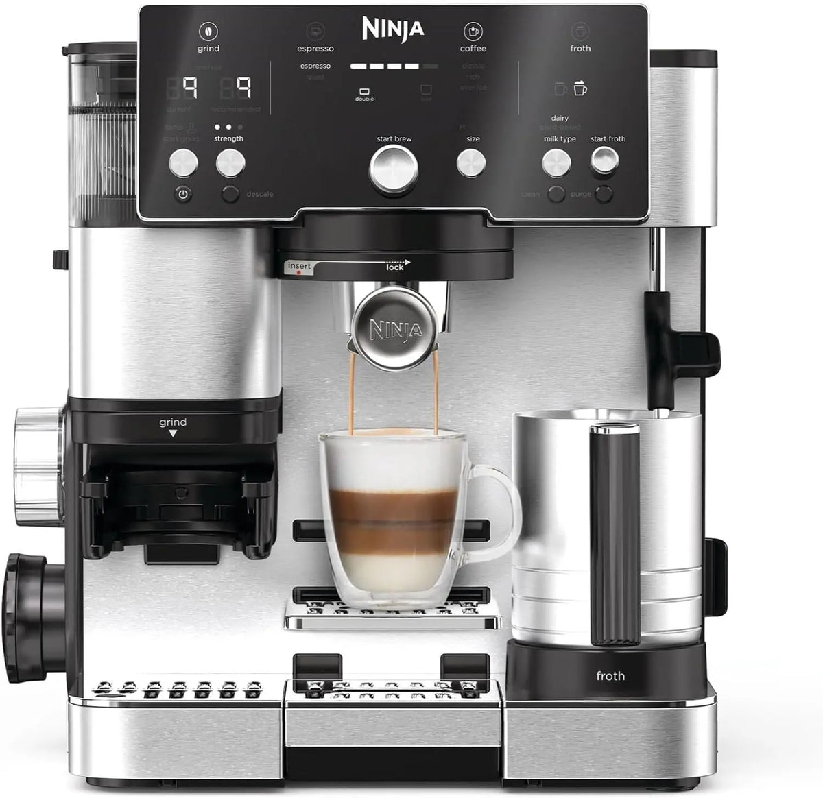 NINJA Machine à café Luxe Essential 2-en-1 – gris/noir