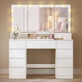 VASAGLE KAILYN Collection - Coiffeuse avec 3 Miroirs Pliables – RDT146WB01, blanc