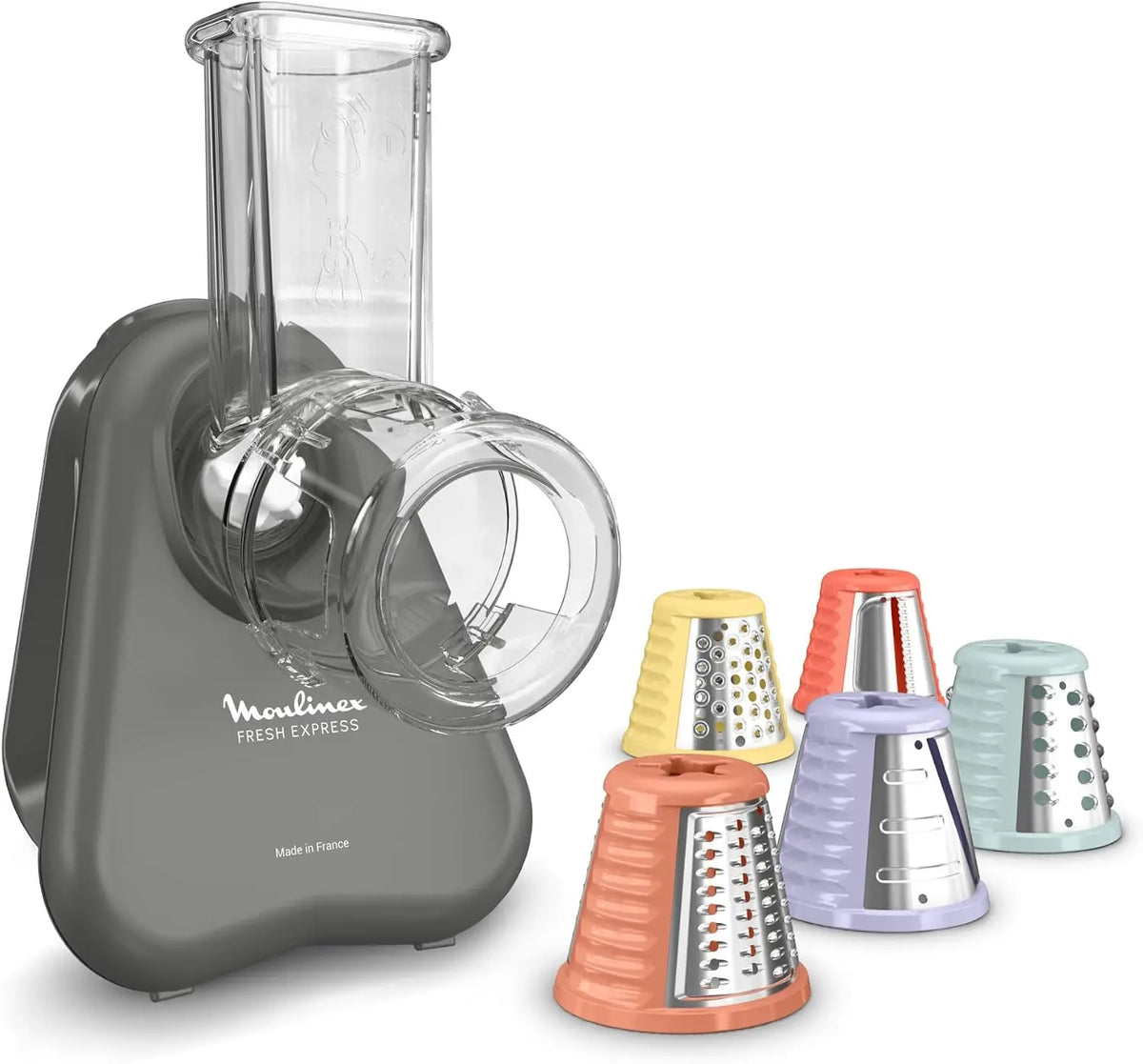 Moulinex - Fresh Express Découpe-légumes électrique 5 fonctions - Gris – appareil de nettoyage