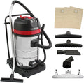 MAXBLAST Aspirateur Industriel 80 L Eau et Poussière 5 Accessoires Nettoyage Commercial 3 000 W Moteur – argenté