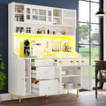 EURHCIO Buffet Salle a Manger meuble de rangement – 145 x39 x171 cm, blanc