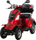 Scooter électrique 4 roues de mobilité pour senior et PMR – RIDE66, RC60, rouge