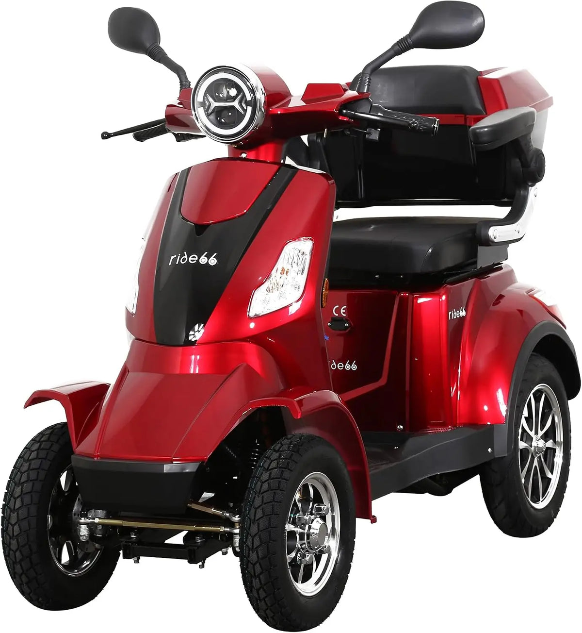Scooter électrique 4 roues de mobilité pour senior et PMR – RIDE66, RC60, rouge