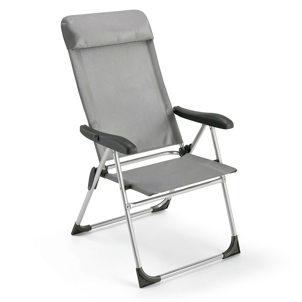 Chaise de jardin, coloris noir et gris, pour la terrasse ou le jardin
