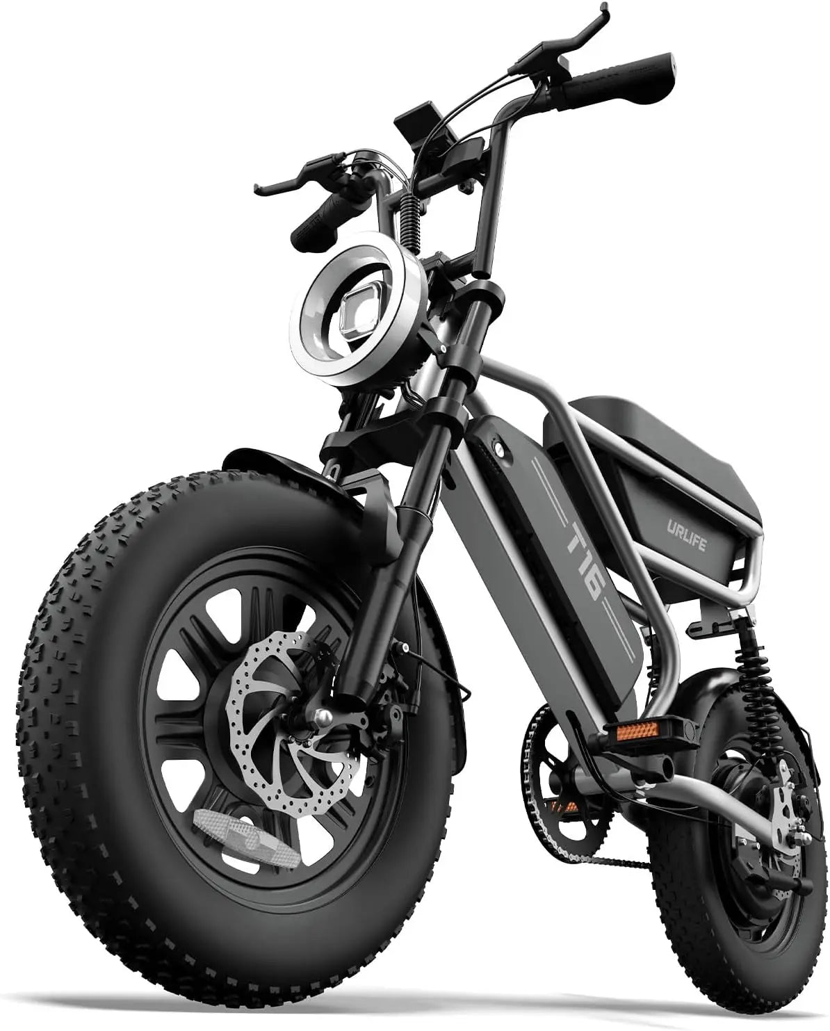 URLIFE 16' x 3.0 Vélo Électrique – 250 W, 13 Ah, gris/noir