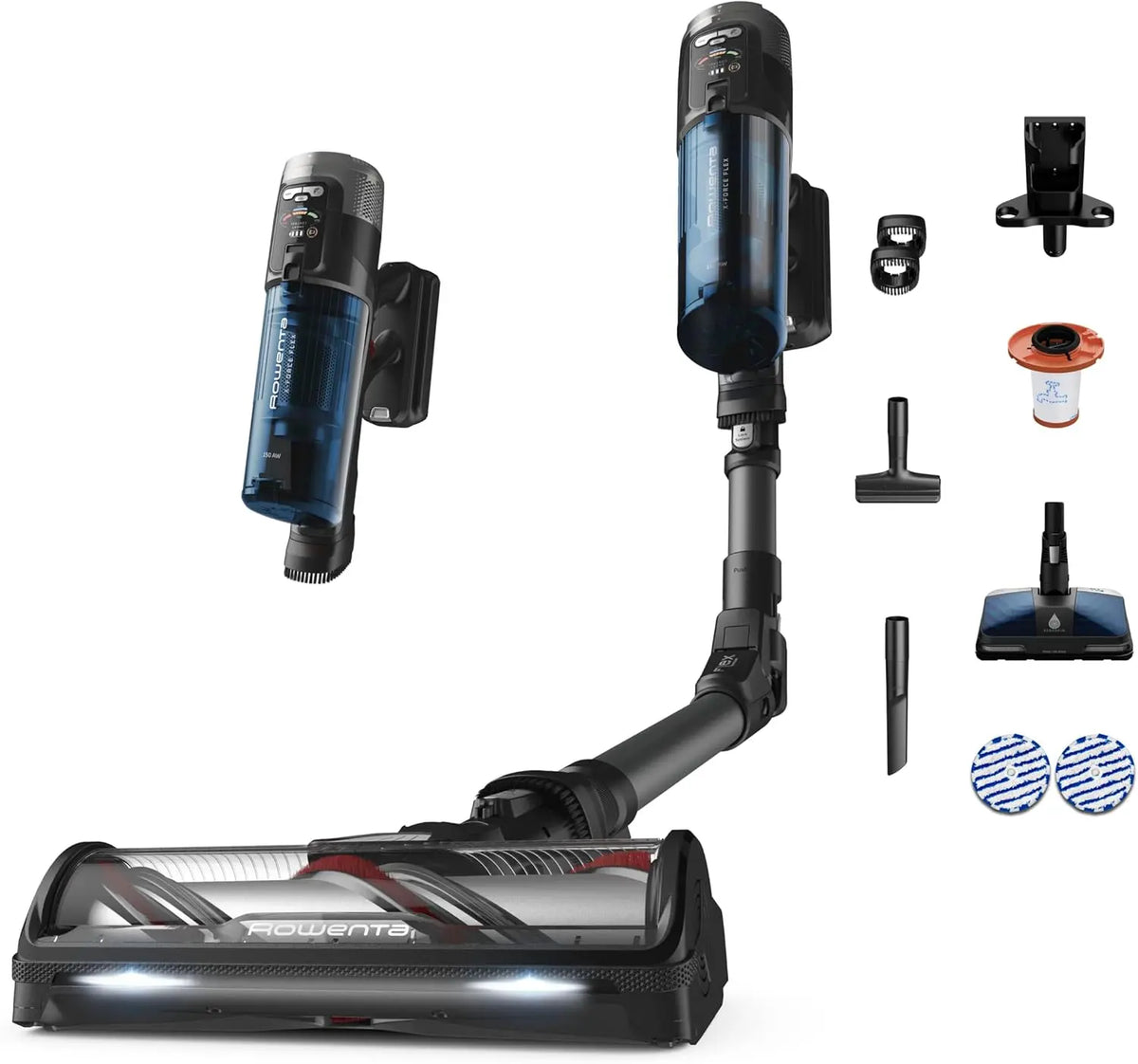 Rowenta X-Force Flex 12.60 Neo Aspirateur Balai sans Fil – RH9LC0WO, bleu/gris