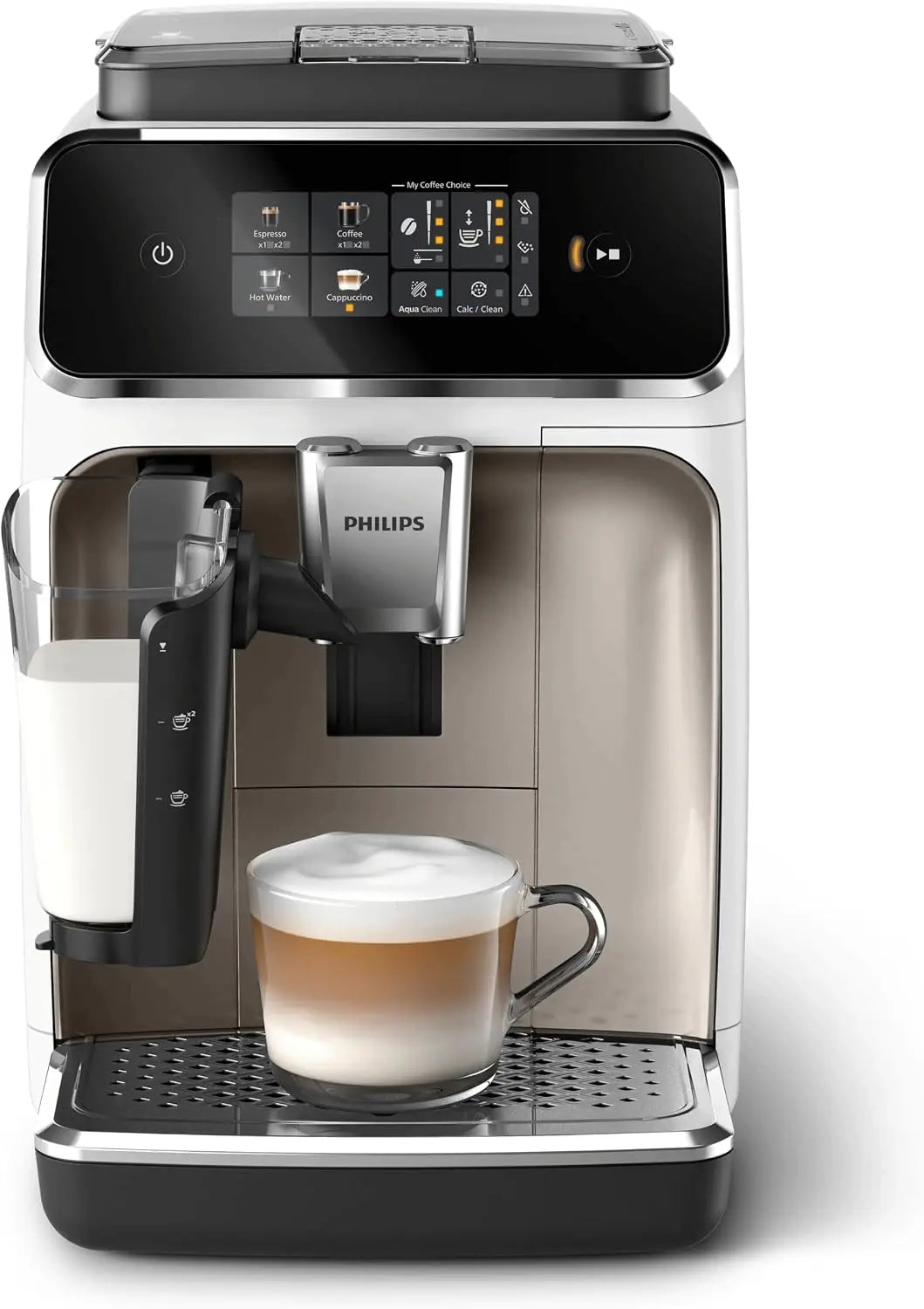 PHILIPS machine à café grain 2300,4 boissons – blanc
