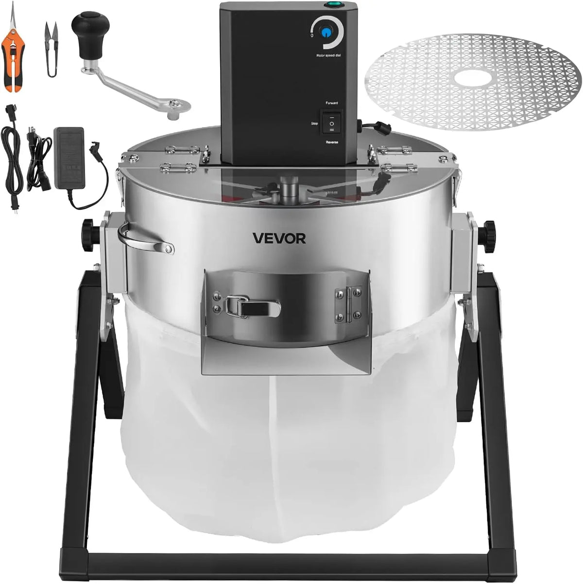 VEVOR Effeuilleuse Électrique Manuel 37 cm Coupe-bourgeons Lame Acier Inox – 8 W, argenté