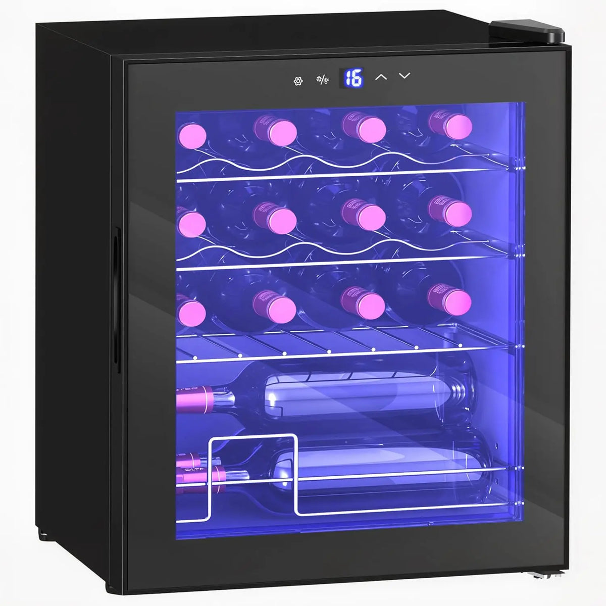 HOMCOM Cave à Vin 16 Bouteilles 42L – noir