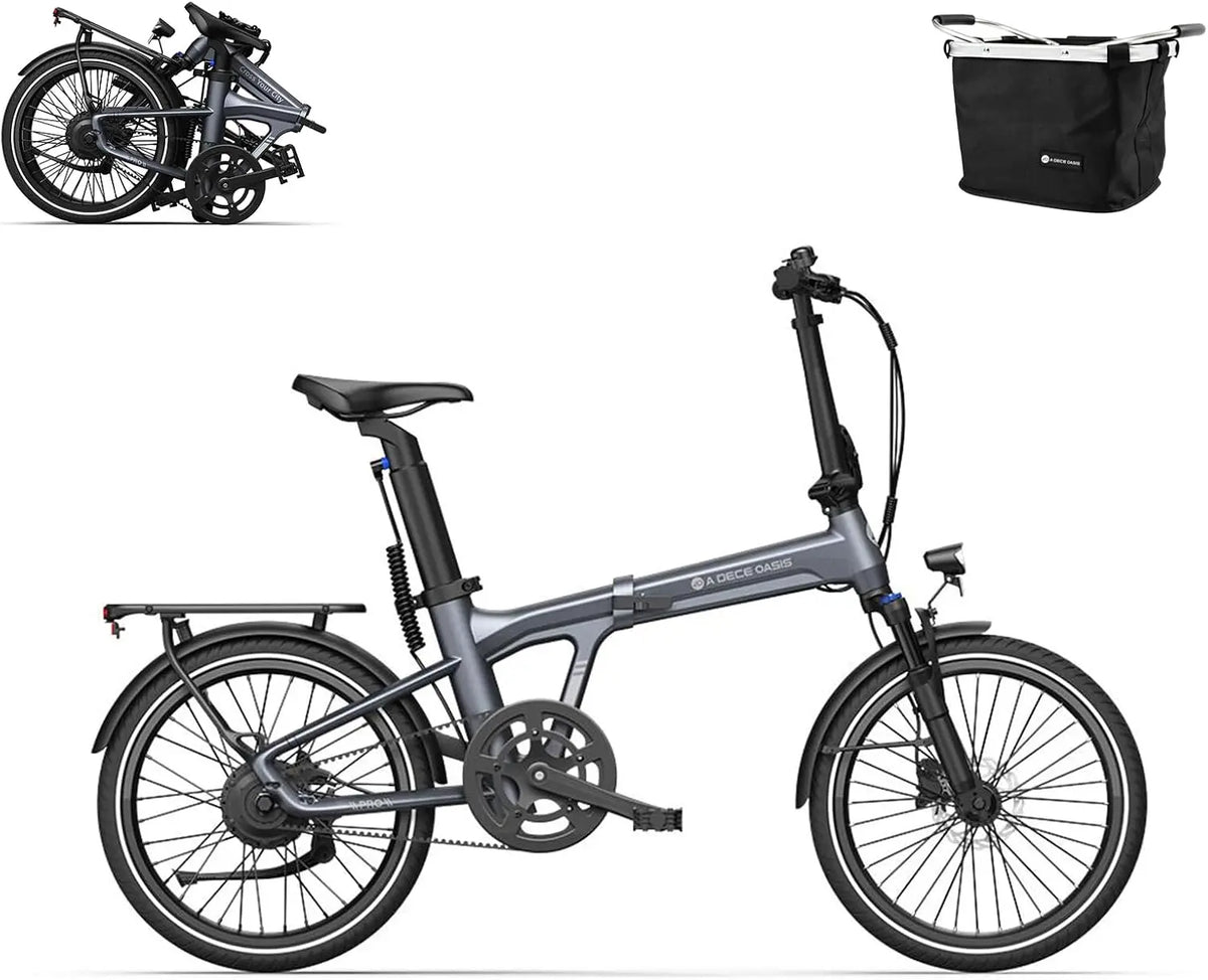 Ado Air20ProV2026 Vélo électrique pliable – 10 Ah, gris/noir