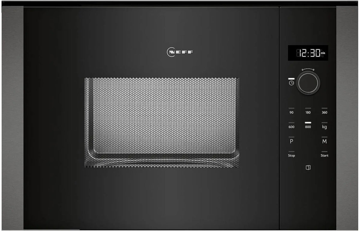 NEFF HLAWD23G0 N 50 Four à micro-ondes encastrable sans barbecue – 800 W / 90 W, 20 l, noir/gris