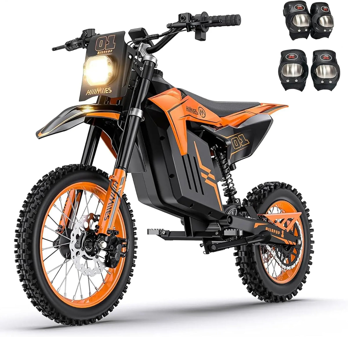 MilePop1 Moto électrique Adolescents Adultes véhicule de loisirs – V/25, 3000 W, 25 Ah, 220 Nm, gris/noir