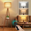 OUTON Lampadaire Trépied avec Étagères – 60 W / 9 W, beige/orange