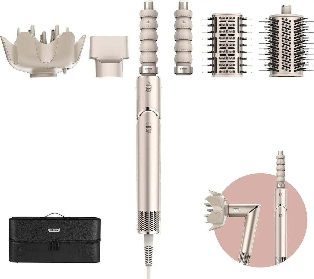 Shark FlexStyle 5-en-1 Air Styler & Sèche-cheveux – gris/beige