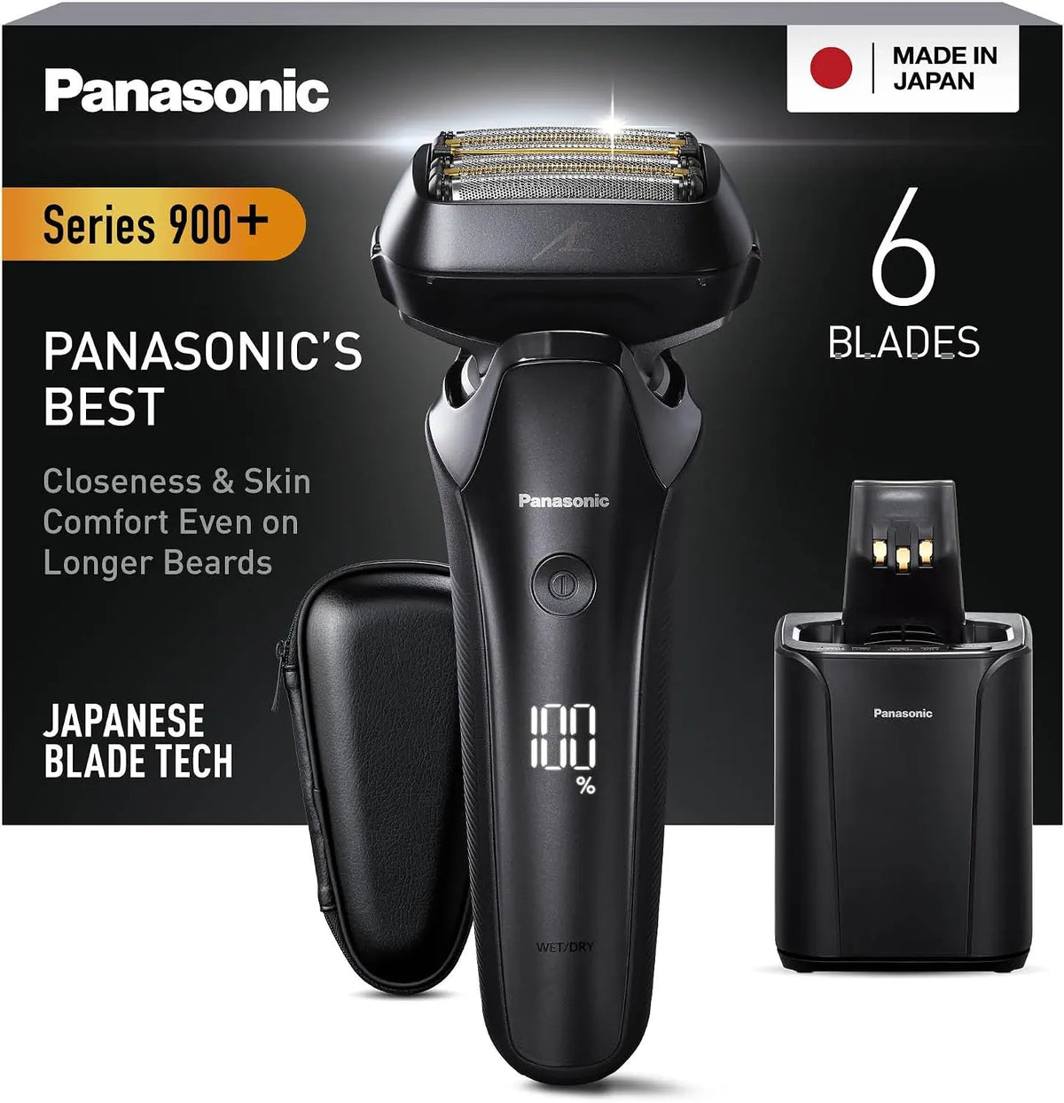 Panasonic ES-LS9A-K803 Rasoir Électrique Humide Et Sec À 6 Lames Pour Hommes – noir/gris
