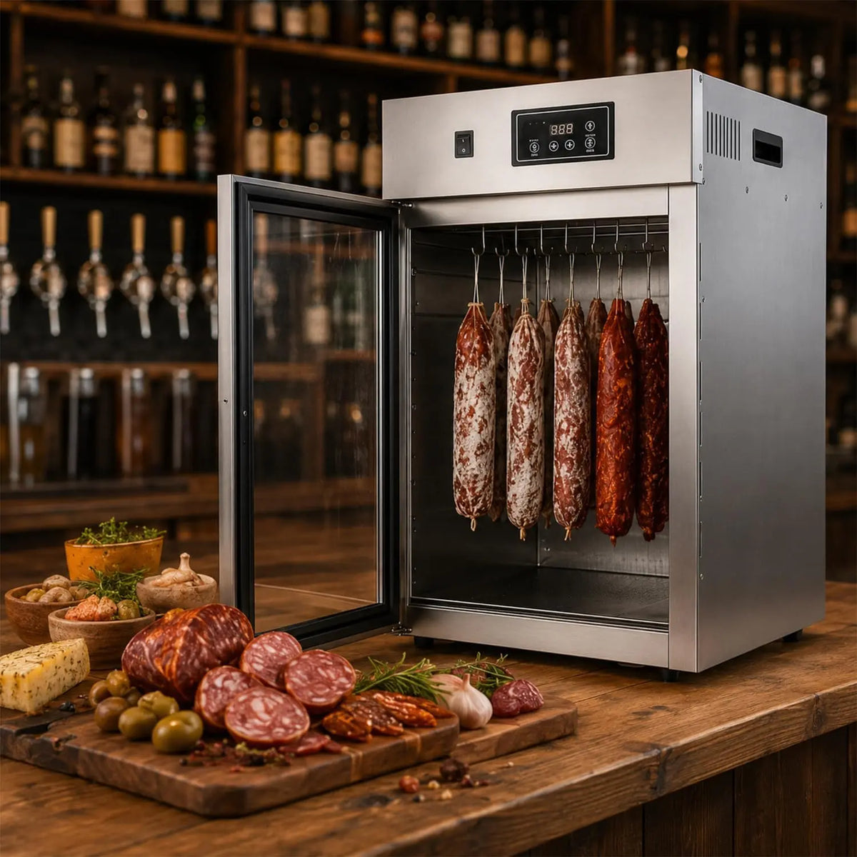 Séchoir Alimentaire Sechoir a Viande – 800 W, noir/orange/gris