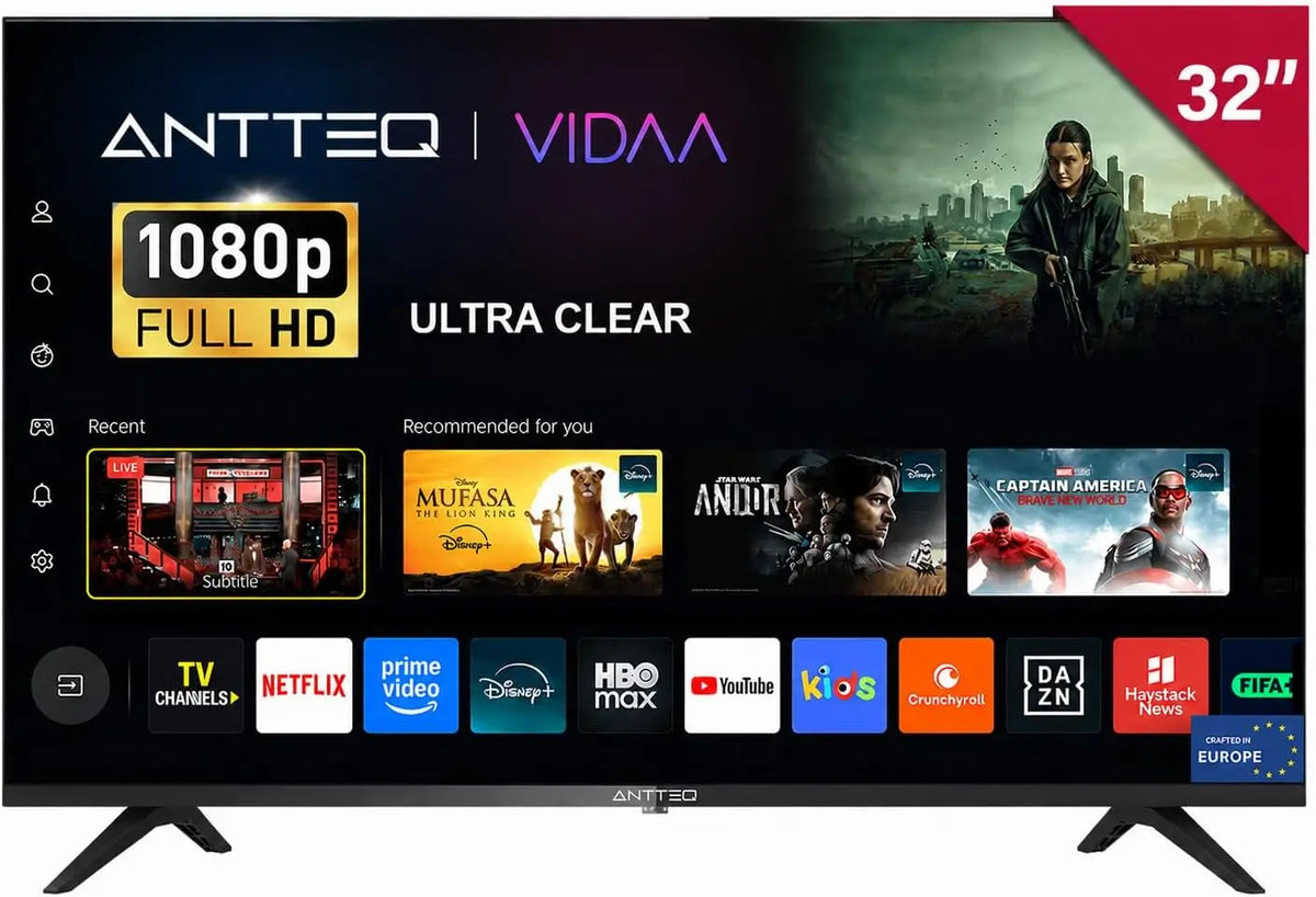 Antteq L32-AVF3N1 2K/FHD téléviseur connecté 32 Pouces 80cm – noir