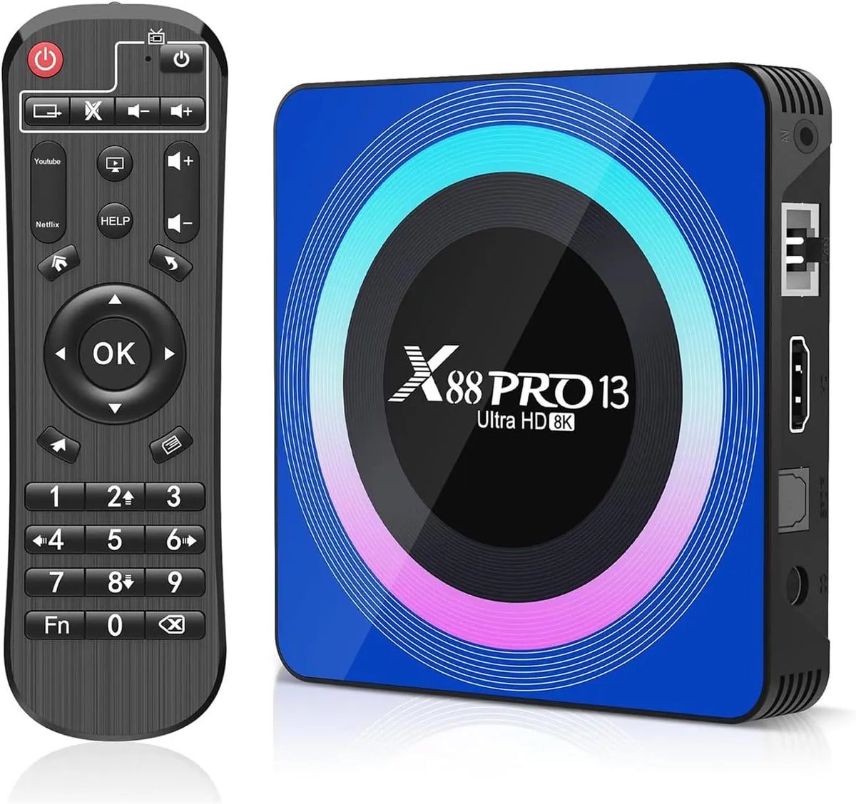 Android téléviseur Box 13.0,4 Go RAM 128 Go ROM RK3528 – 4 Go / 128 Go, noir