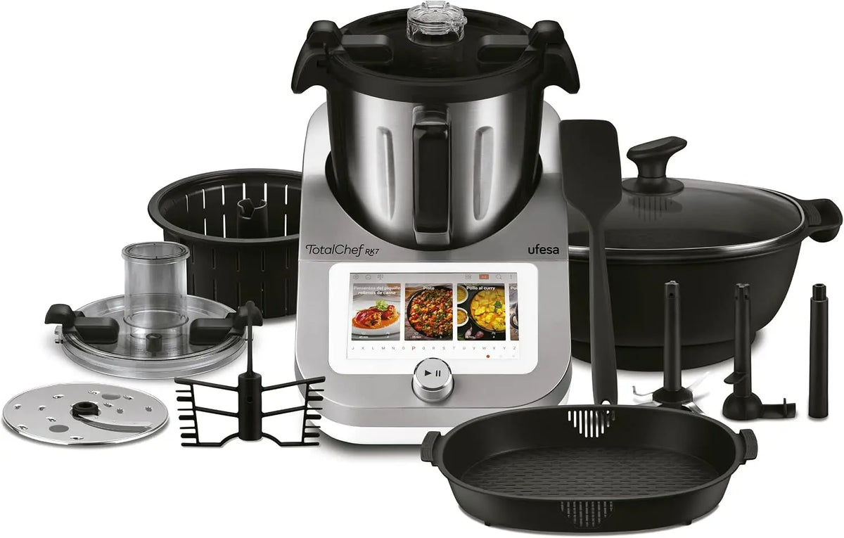 Ufesa TotalChef RK7 Robot de Cuisine Multifonctions Inteligent – 2000 W, 4,5 L, 2,4 GHz, argenté/blanc
