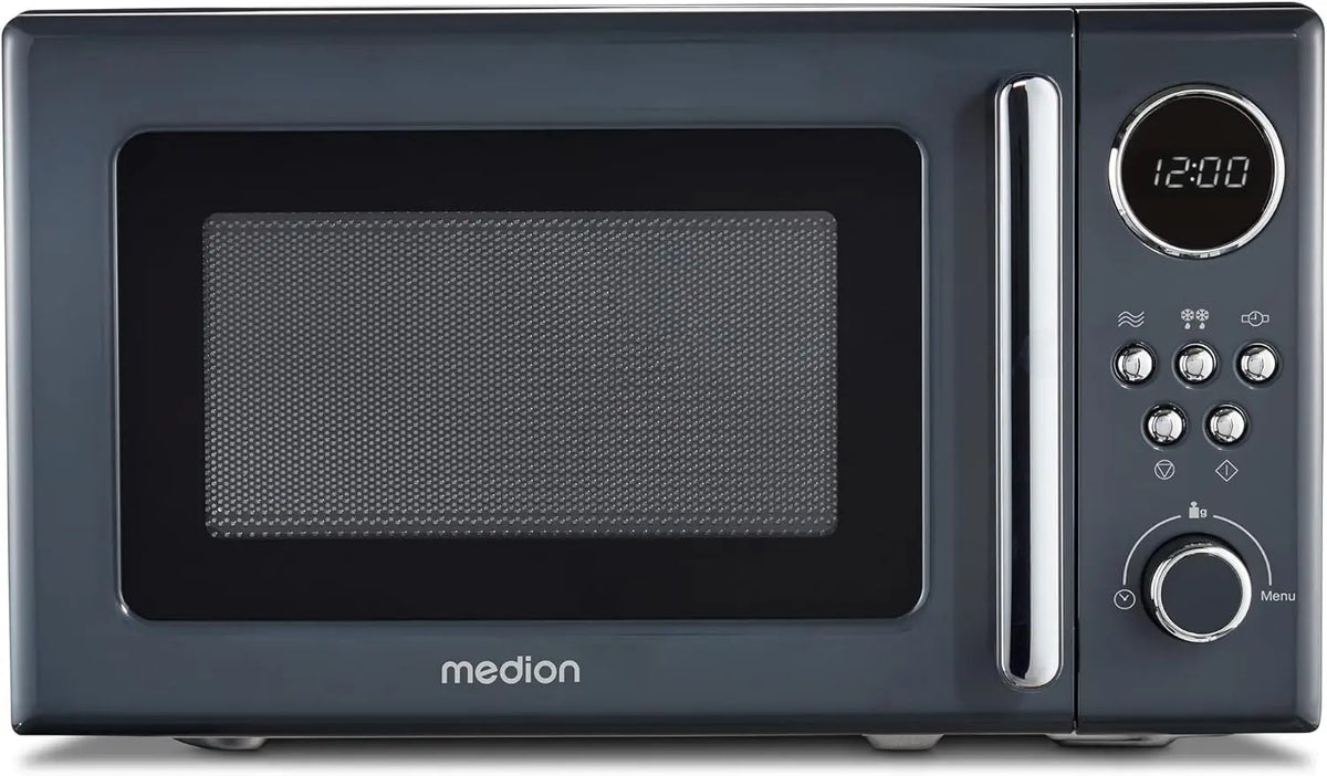 MEDION Micro-ondes rétro 20 litres – MD15000, 800 watts, gris