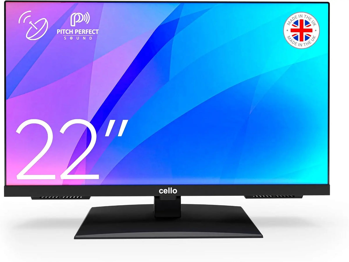 Cello C2224SH 22' haute définition LED téléviseur avec Rahmenlos Triple Tuner DVB-C/-S2/-T2 Pitch Perfect – 49 W, noir