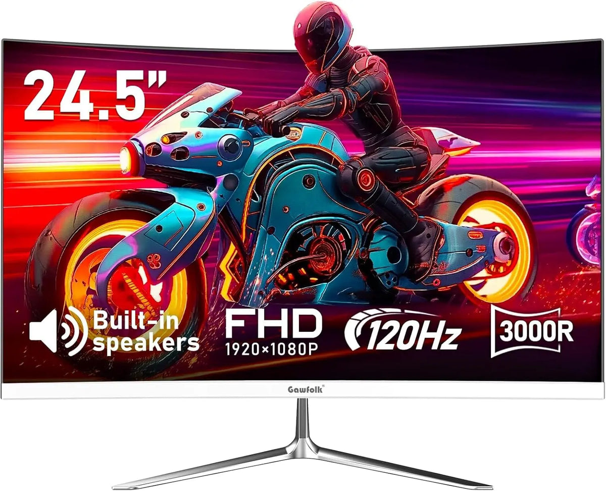 Gawfolk Écran PC Incurvé 24.5 Pouces – 120 Hz, noir