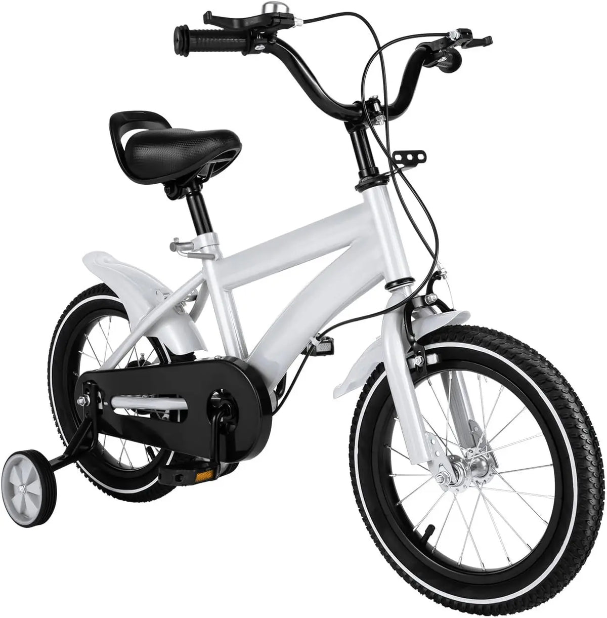 Vélo Enfant 14 Pouces réglable en Acier au Carbone Vélo pour Enfant garçon Fille avec Roues – gris/noir