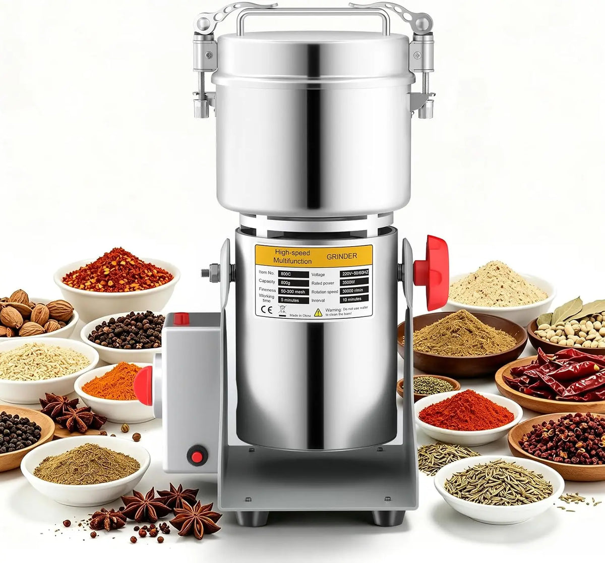 Moulin à grains 800 g – 3500 W, gris