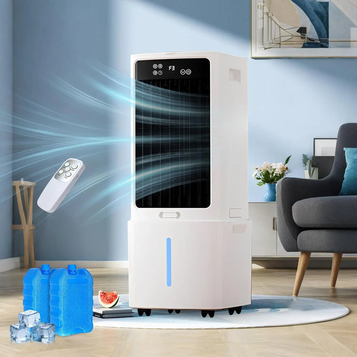 12L Rafraîchisseur d'Air – bleu/gris