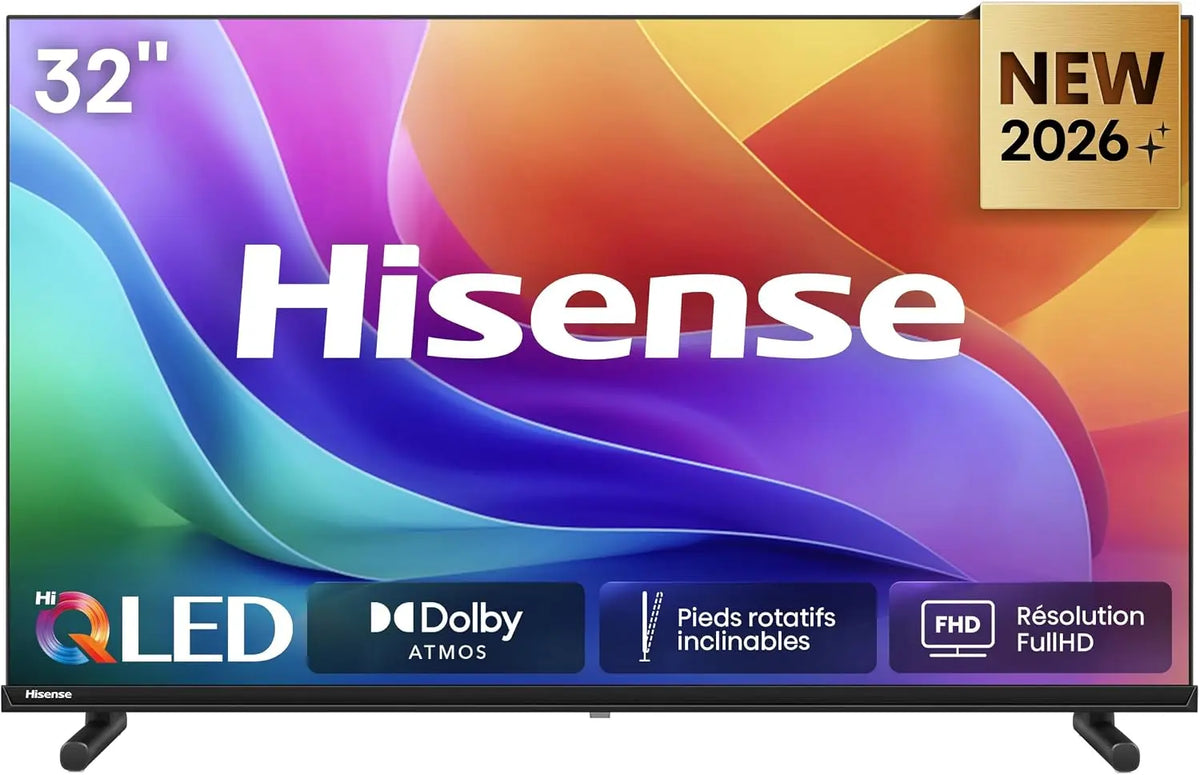 Hisense 32A5S téléviseur connecté 2026 LED 32' 80 cm haute définition Noir