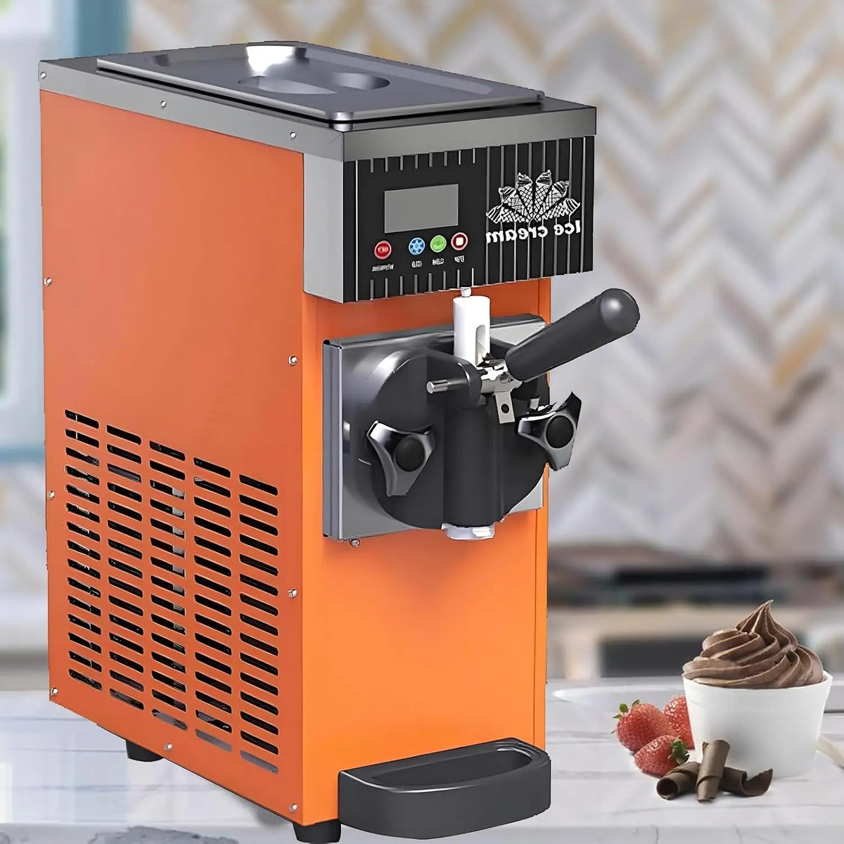 Machine à Glace Italienne Professionnelle 450 W – orange