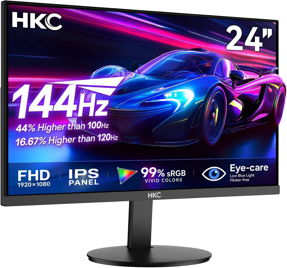HKC 24 Pouces Écran pour le jeu IPS 144Hz haute définition,1080p,5ms GTG – noir