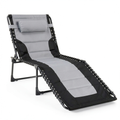 Chaise de jardin, pliable, réglable, 199 x 66 x 35 cm, pour la terrasse ou le jardin