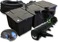 SunSun Kit complet: CBF-350C Filtre de bassin jusqu'à 90000 L – CTF-12000, 100 W / 72 W, 12000 l/h / 2500 l/h, noir/gris