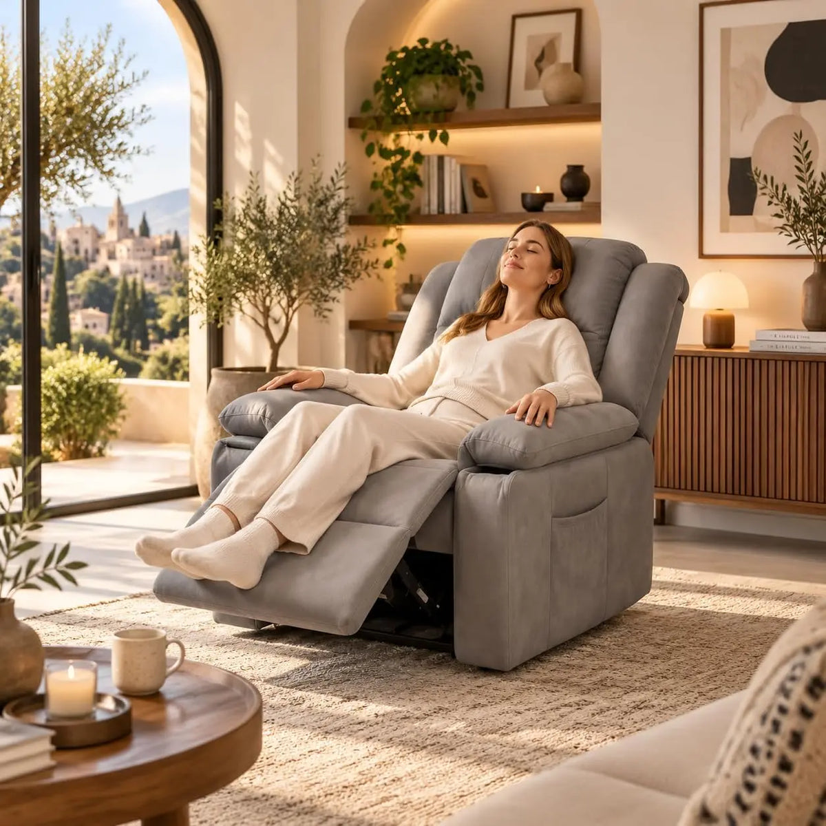 Fauteuil de Massage électrique avec Ports USB – gris