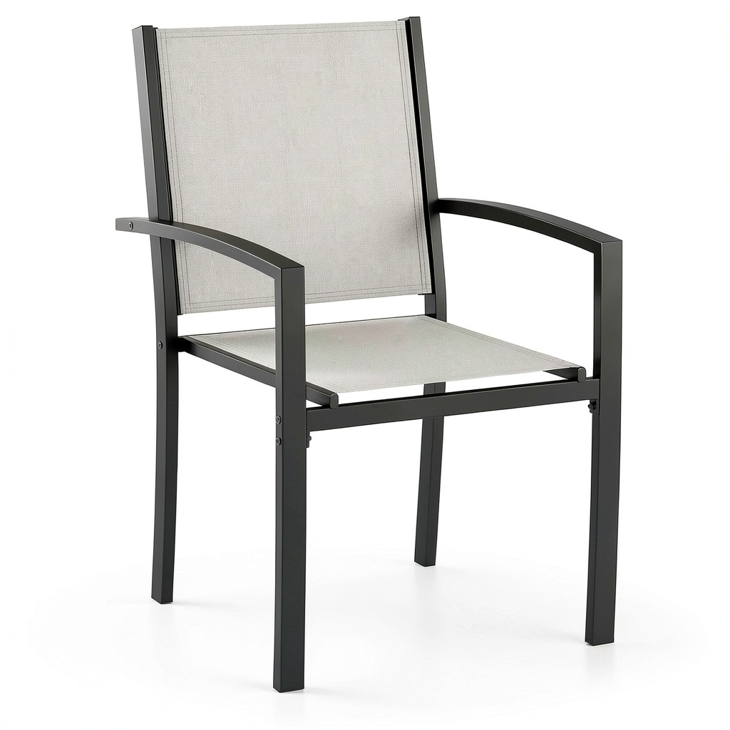 Chaise de jardin, coloris gris, pour la terrasse ou le jardin