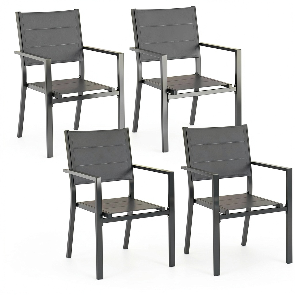 Chaise de jardin, coloris gris, pour la terrasse ou le jardin