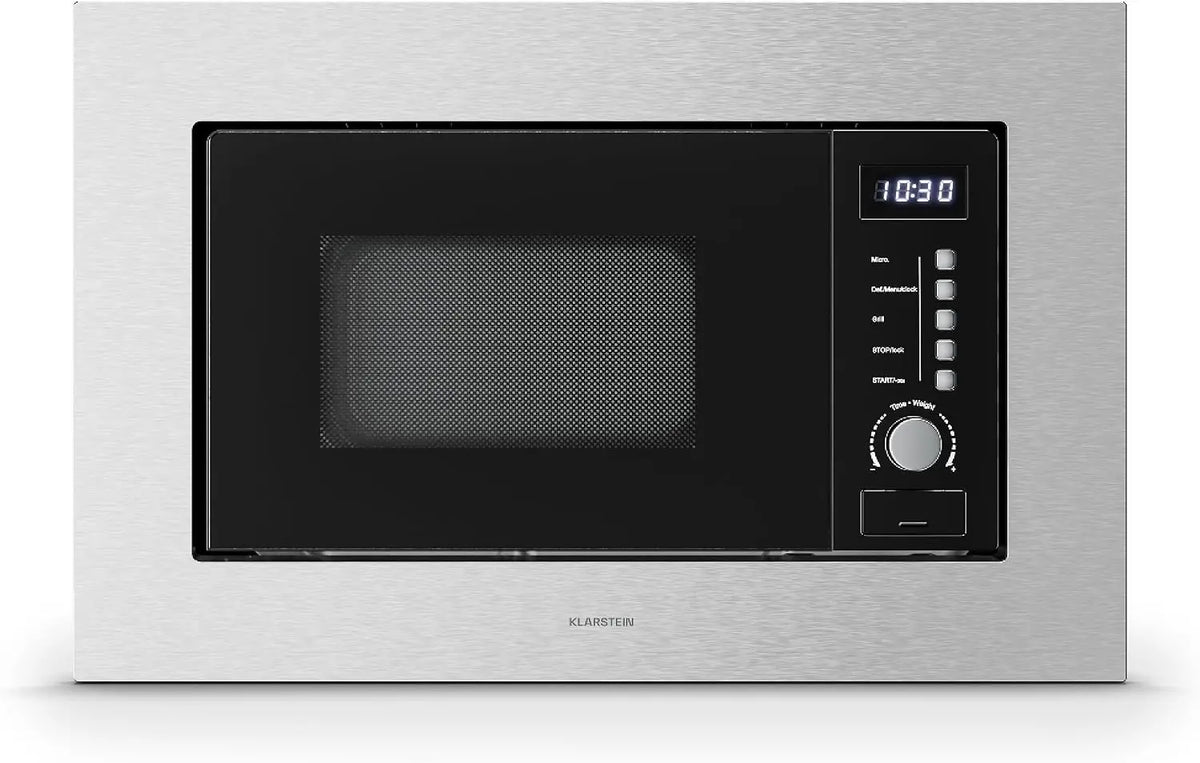 Klarstein Verosteel Micro Onde Encastrable avec Grill – 700 W, 20 L, argenté