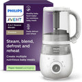 Philips Avent - Robot cuiseur vapeur-mixeur 4 en 1 pour bébé – SCF883/01, 1 L / 720 mL, gris/bleu