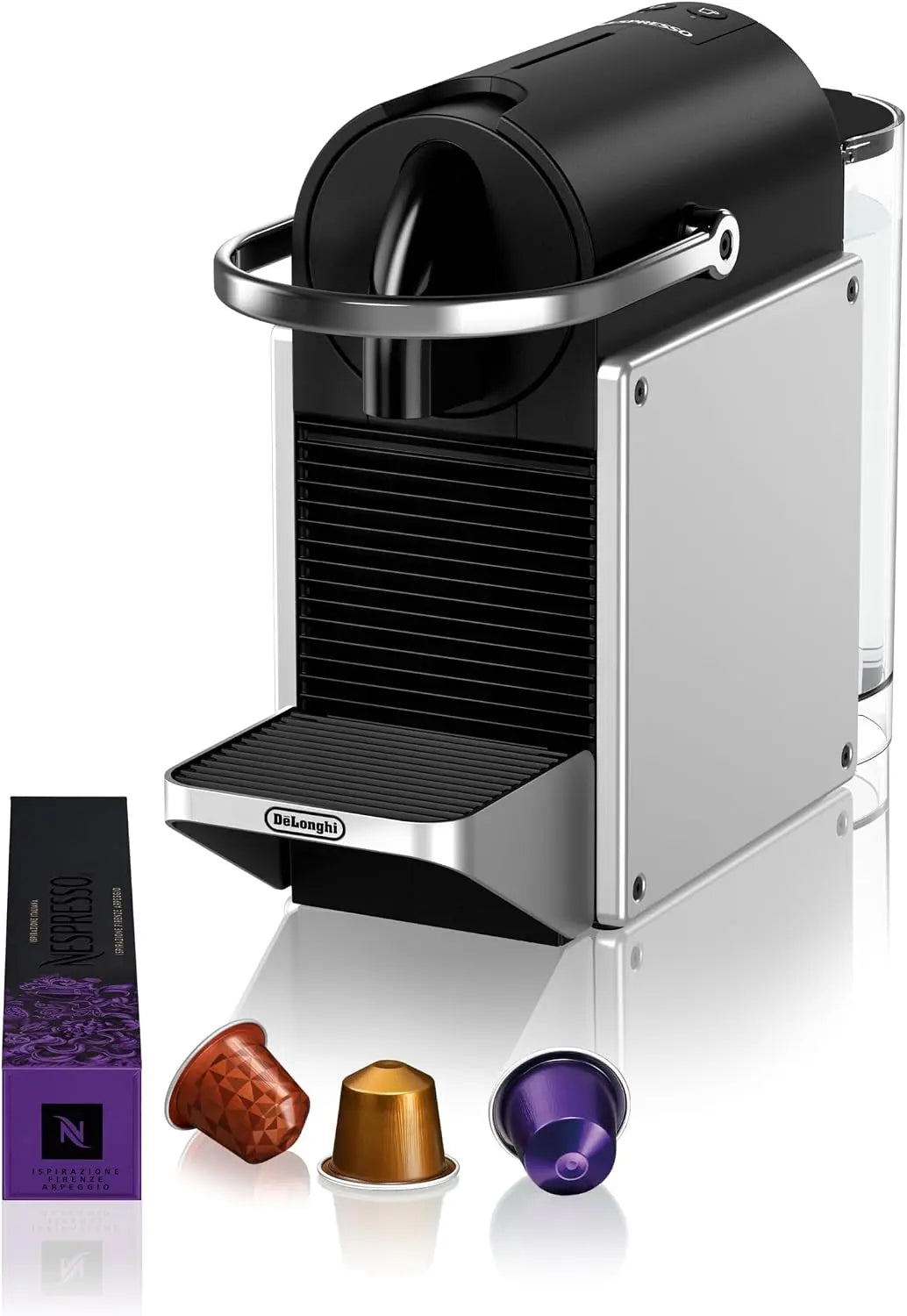 Nespresso – De'Longhi Pixie Gris- Machine à café Compacte & Kit de bienvenue