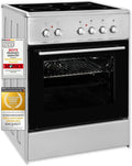 Exquisit ECM 6-4 Inox ECM6-4 Cuisinière sur pied vitrocéramique – argenté