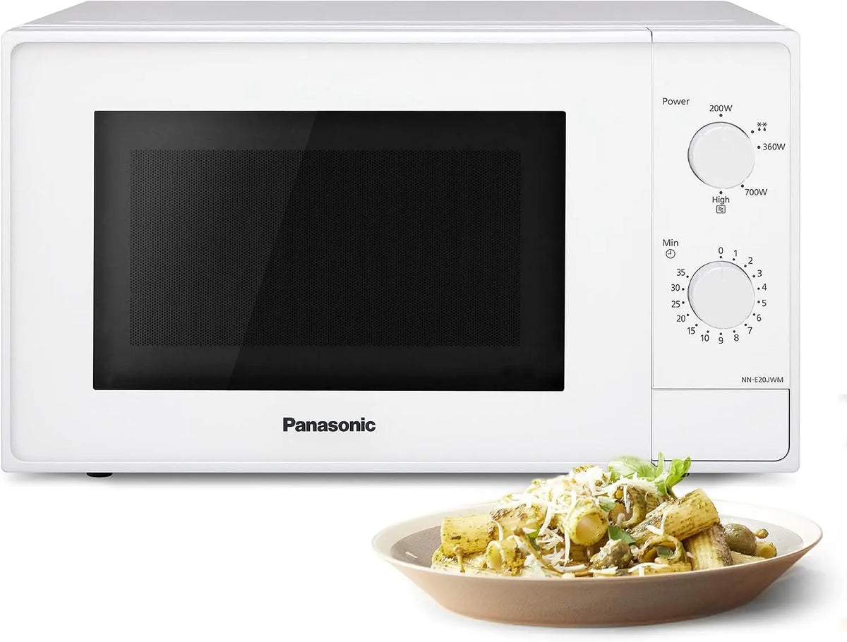 Panasonic NN-E20JWMEBG Four à Micro-Ondes avec Plateau Tournant en Verre – 800 W, 20 L, blanc