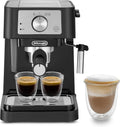 De'Longhi - Machine à Espresso Manuelle avec Mousseur à Lait Manuel – gris/noir