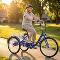 BCBKD Tricycle Électrique 3 Roues pour Adultes 24 Pouces – 250 W, 12 Ah, 624 WH, bleu